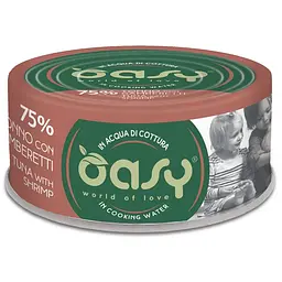 Вологий корм Oasy Cat Wet More Love для дорослих котів тунець з креветками 70 г