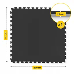 Мат-пазл (ласточкин хвіст) 4FIZJO Mat Puzzle EVA 100 x 100 x 2 cм Black/Grey (P-5907739316226) - мініатюра 4