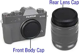Задня кришка об'єктива + Кришка корпусу Fuji X для Fujifilm X-T5 X-T4 X-T3 X-E4 X-T2 X-T1 X-S10 X-T20 X-T10 - мініатюра 5
