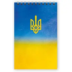 Блокнот ПОЛІГРАФІСТ А6 (100х155) 48арк. клітинка, обкл.картон, спіраль, "Герб" А6-БЄ-377