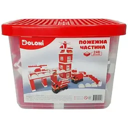 Конструктор Doloni Пожежна частина 013888/01 в пластиковому боксі, 248 деталей