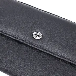 Жіноче портмоне з блоком для карт з натуральної шкіри ST Leather 22698 чорне - мініатюра 5