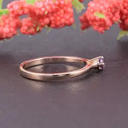 Каблучка з червоного золота з аметистом 19 K-0151 - мініатюра 2