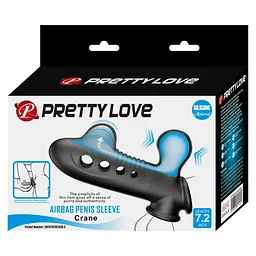 Насадка на пеніс Pretty Love Crane 18.4 см чорний - мініатюра 14