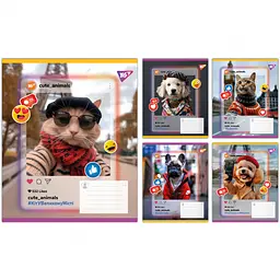 Набір зошитів Yes Cute animals А5 18 аркушів у лінію 25 шт. (767728)