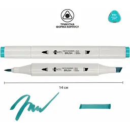 Маркер акварельный Santi sketch SM-43 изумрудно-зеленый 6 шт. (390584) - миниатюра 2