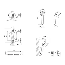 Змішувач для душу Lidz Dominox 363 (LDDOM363CRM35107) - мініатюра 2