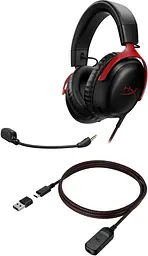 Гарнітура HyperX Cloud III 3.5 мм/USB-A/USB-C Black/Red (727A9AA) - мініатюра 6