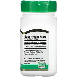 Вітамін E 21st Century 180 mg (400IU) 110 softgels - мініатюра 2
