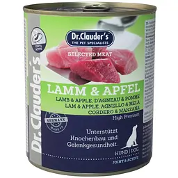 Консерви для собак Dr. Clauder's Selected Meat Lamb & Apple з ягнятком та яблуком 800г