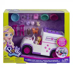 Трейлер набор Polly Pocket Мобильный салон для животных (GFR04)