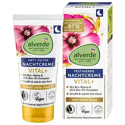 Нічний крем Alverde Naturkosmetik Vital+ для дуже зрілої шкіри обличчя з олійним комплексом 50 мл