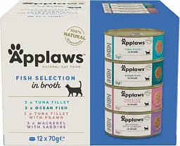Набір консервів для котів Applaws Fish Selection in Broth 12 х 70 г