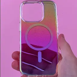 Чохол TPU Galaxy Sparkle (MagFit) для Apple iPhone 15 (6.1) Chroma+Glitter - мініатюра 2