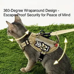 Шлейка для котів Fanxing Pet, світловідбивний жилет із ручкою S, Коричневий - мініатюра 4