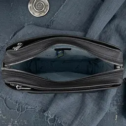 Чоловіча шкіряна сумка Tony Perotti New Contatto 9058G-26 (90424) Чорна - мініатюра 4