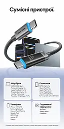 Кабель Vention TSIBH USB-C - USB-C PD 240 Вт з OLED-дисплеєм 2 м чорний (TSIBH) - мініатюра 13