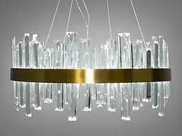 Люстра стельова LED Diasha 836/500BR 105W, 5775 лм, бронза, для вітальні, регульована висота, кришталь
