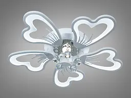 Компактна стельова LED-люстра для кухні Diasha 8154/5WH біла, 5 пелюсток, 75 Вт, 55 см, 10-16m2 - мініатюра 2