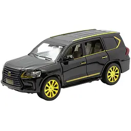 Колекційна металева модель позашляховика АвтоЕксперт Lexus LX 570 із золотими дисками, інерцією, світлом та звуком 1:24