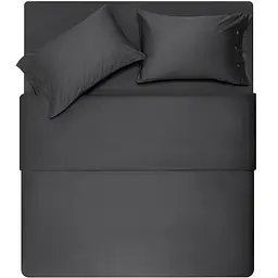 Простирадло на резинці Ardesto Mix & Match Premium сатин 160х200+30 см сіре (ART1620FSY) - мініатюра 4
