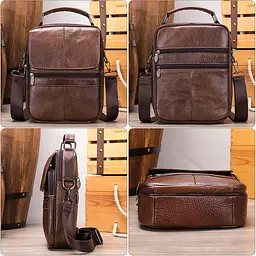 Невелика шкіряна сумка Vintage 23160 Коричневий - мініатюра 4