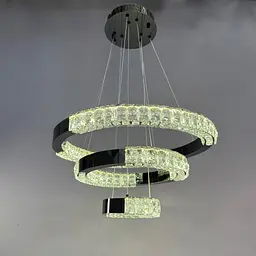 Люстра Linisoln 7968-60*40*20 BK метал, кришталь, LED, чорний, 1 лампа - мініатюра 2