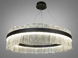Стельова люстра LED Diasha 817/800PB 817, 190W, чорний кришталь, регульована висота, для вітальні, коридору, спальні
