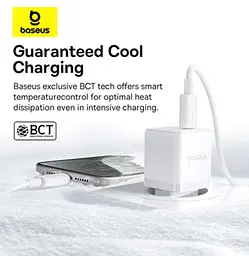 Мережевий адаптер Baseus Palm Fast Charger 1C 20 W + Cable Type-C to Type-C P10111602213-01 Білий - мініатюра 3