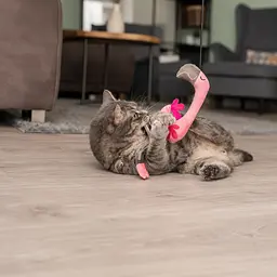 Іграшка для котів Trixie Вудочка з фламінго плюш/склопластик 42-106 см рожевий (45646) - мініатюра 5