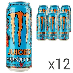 Напій енергетичний безалкогольний Monster Energy Juiced Mango Loco з/б 0.5 л 12 шт. 