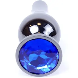 Анальна пробка Boss Of Toys Boss Series - Jewellery Dark Silver Butt Plug Blue, BS6400059, Срібний / Синий - мініатюра 2