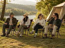 Розкладний компактний стілець KingCamp 56 x 60.5 x 65.5см / Комплектний розкладний стілець / Стілець для риболовлі з чохлом - мініатюра 2