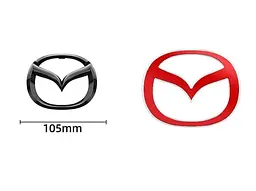 Емблема Mazda 105×84мм Чорна пластик (на скотчі) (вир-во Завод) CH - мініатюра 2