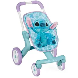 Коляска для ляльок Smoby Стіч. Прогулянка, з поворотними колесами та м'якою іграшкою (7600251225)