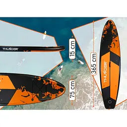 Надувна дошка SUP THUNDER Earth 365 см з веслом - мініатюра 12