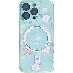 TPU+PC чохол Secret Garden with MagSafe для Apple iPhone 14 Pro Max (6.7) Mint