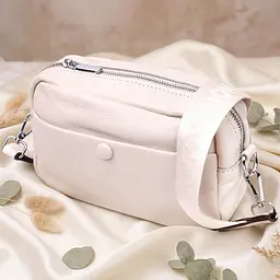 Сумка для жінок з натуральної м'якої шкіри Vintage 22438 біла