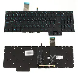 Клавіатура для ноутбука LENOVO (Legion: 5-15 series), rus, black, без фрейма, підсвічування клавіш(BLUE) (оригінал)