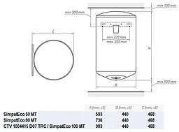 Водонагрівач Tesy CTV 1004415 D07 TRC / SimpatEco 100 MT (7006037) - мініатюра 2