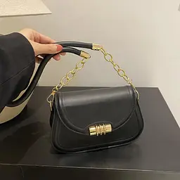 Сумочка через плече каркасна із клапаном Lilly P4-8420A чорна - мініатюра 4