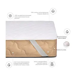 Наматрацник MirSon 953 Natural Line Стандарт Eco 160x200 см (2200000838810) - мініатюра 2