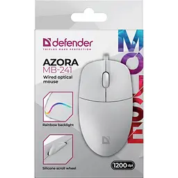 Мишка Defender Azora MB-241, 3кн.,1200dpi, біла - мініатюра 4