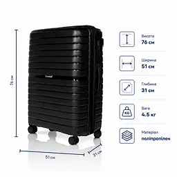 Валіза з розширенням Snowball 49203 велика 109л чорна (49203-L-Black) - мініатюра 2