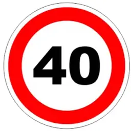 Наклейка на автомобіль Обмеження швидкості 40 км/год 160 мм1 шт