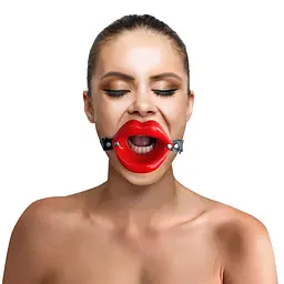 Кляп розширювач у формі губ Art of Sex - Gag Lips, натуральна шкіра - мініатюра 2