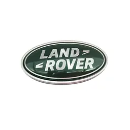 Емблема задня LAND ROVER зелений+білий напис з хромовим ободом 91х50 мм метал (на скотчі) LR088950
