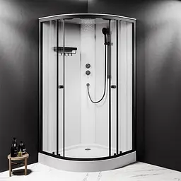 Душовий бокс AM.PM X-Joy 100x100 1/4 кола прозоре скло black matt W94C-401-100BT - мініатюра 3