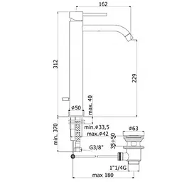 Змішувач для умивальника Paffoni Light LIG 085 NO, Чорний матовий - мініатюра 3