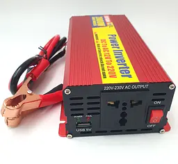 Автоінвертор 12 V-220 V перетворювач напруги з USB-портом 2000 W модифікована синусоїда Eryuan 12 V-220 V 2000 Вт - мініатюра 2